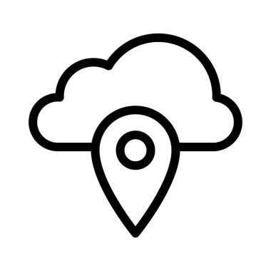 harita vektörü ince çizgi simgesi 