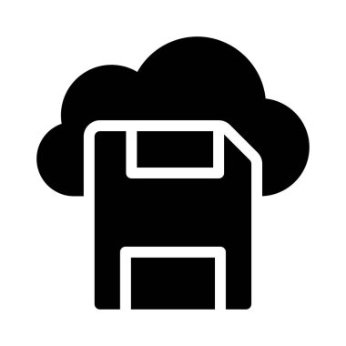 diskette vektör glifini düz simge 