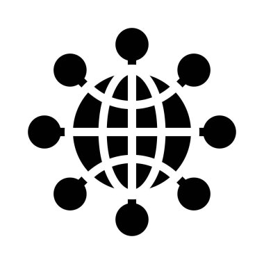 ağ vektörü düz simgesi 