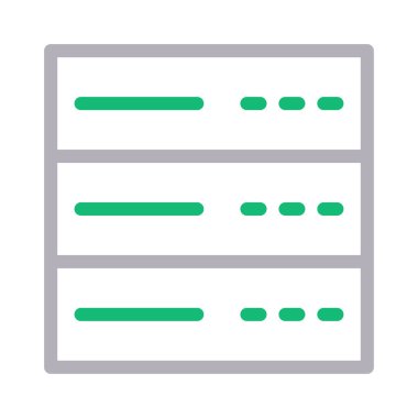 veritabanı düz çizgi simgesi 