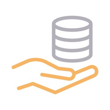 sunucu düz renk çizgisi simgesi 