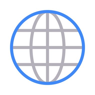 dünya düz çizgi simgesi 