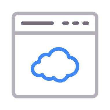 bulut düz çizgi simgesi 