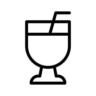 meyve suyu vektörü ince çizgi simgesi 