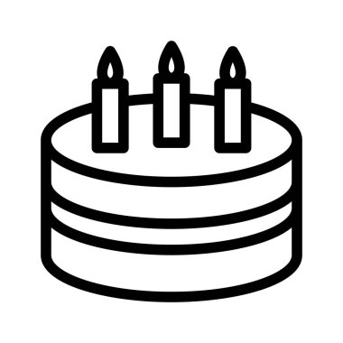 doğumgünü vektörü ince çizgi simgesi 
