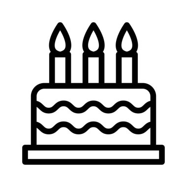 doğumgünü vektörü ince çizgi simgesi 