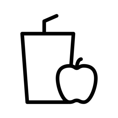 meyve suyu vektörü ince çizgi simgesi 