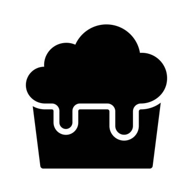 Kek vektörü kabartması düz simge 