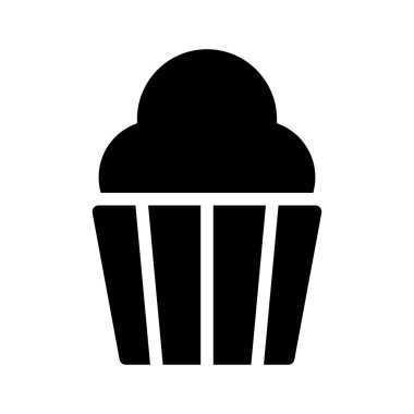 Kek vektörü kabartması düz simge 