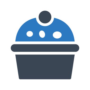 Kek vektörü kabartma renk simgesi 