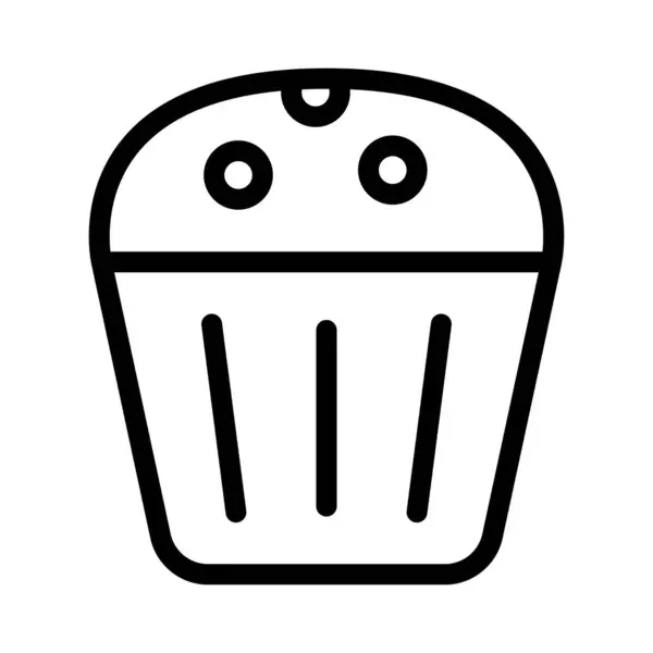 Muffins Vektor Glyf Platt Ikon — Stock vektor