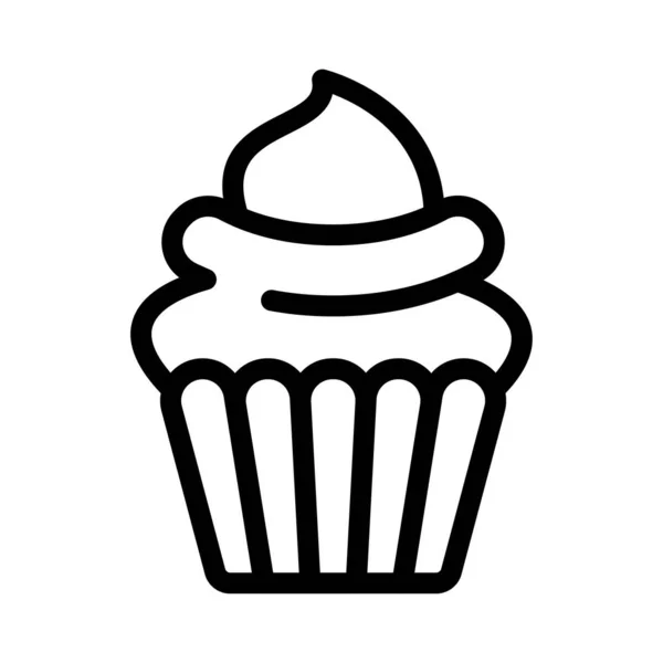 Muffin Vector Glifo Icono Plano — Vector de stock