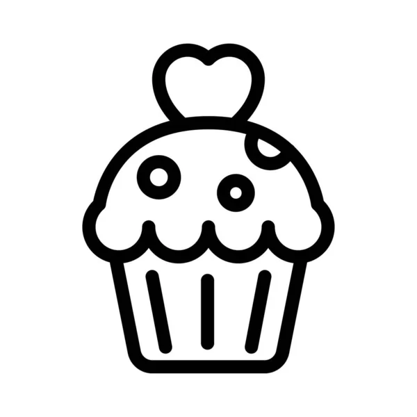 Muffin Vector Glyph Flat Icon — Stock Vector