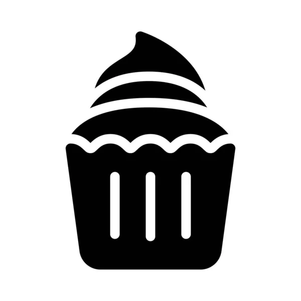 Muffin Vector Glyph Flat Icon — Stockvektor