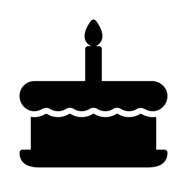 Cake Vector Glyph Flat Icon — Stock Vector