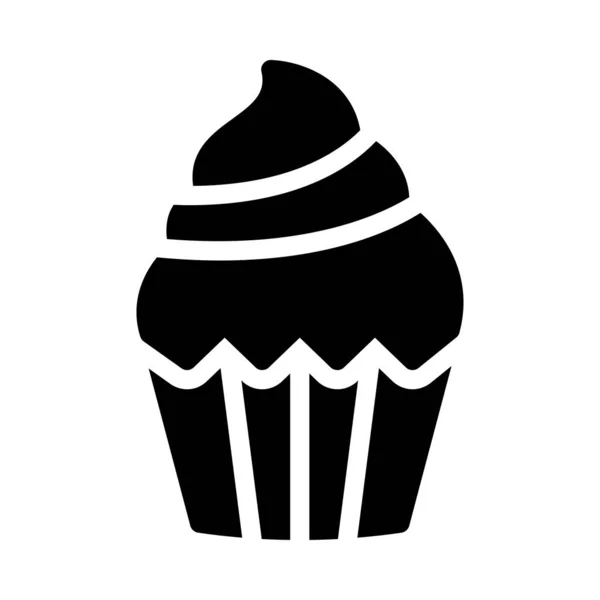 Muffin Vector Glyph Flat Icon — Stockvektor