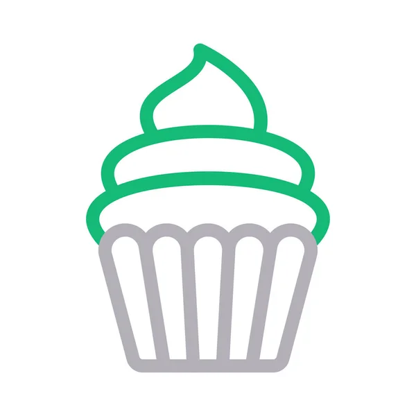 Ikona Plochého Barevného Řádku Muffinu — Stockový vektor