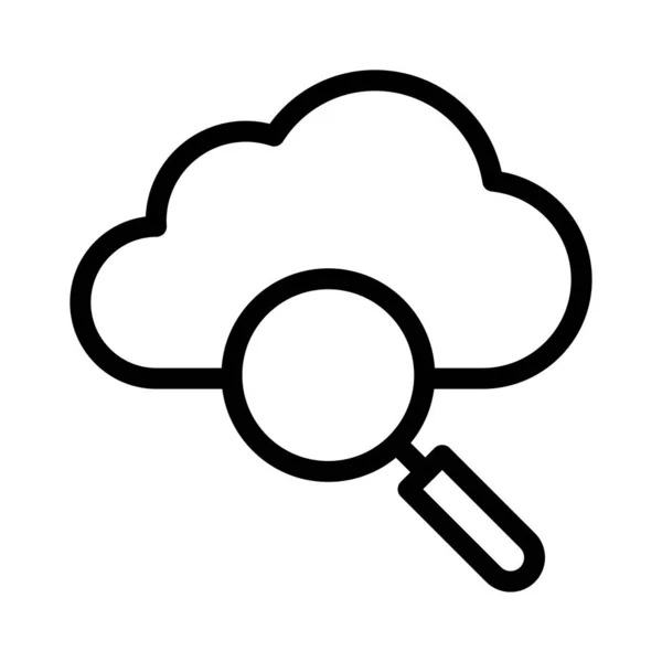 Ikona Wektora Chmury Cienka Linia — Wektor stockowy