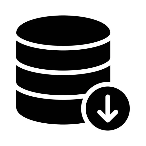Datenbank Vektor Glyphen Flaches Symbol — Stockvektor