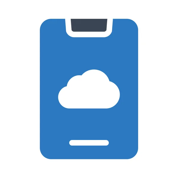 Cloud Vector Glyph Color Icon — Stock Vector