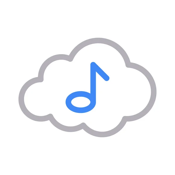 Música Plana Icono Línea Color — Vector de stock