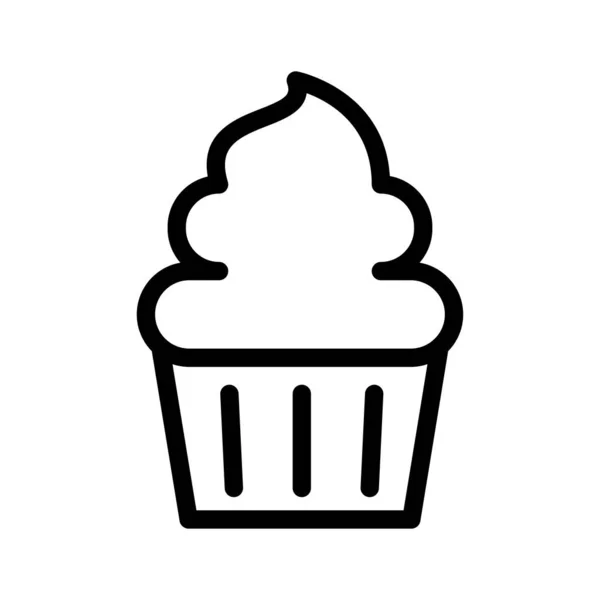 Muffin Vecteur Ligne Mince Icône — Image vectorielle