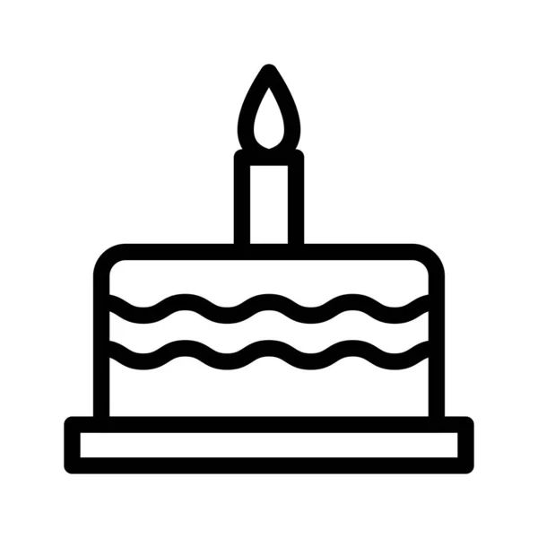 Birthday Vector Thin Line Icon — Stock Vector