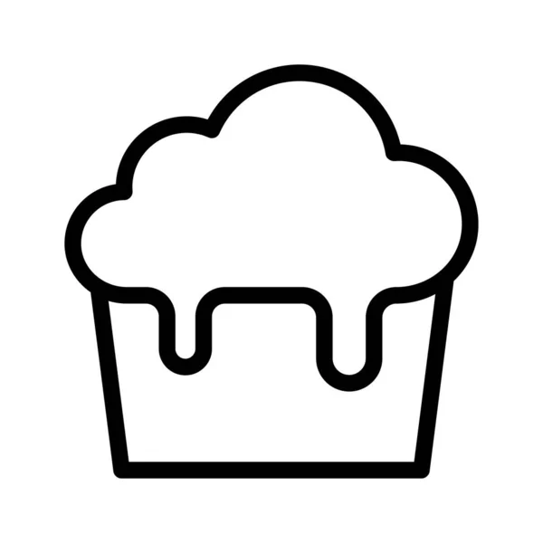 Muffin Vector Delgada Línea Icono — Vector de stock