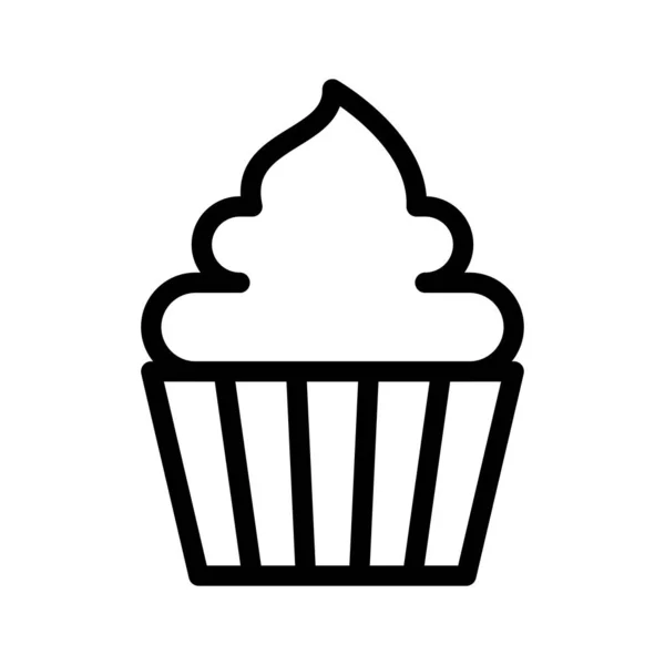 Muffin Vecteur Ligne Mince Icône — Image vectorielle