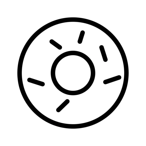 Donuts Vector Thin Line Icon — ストックベクタ