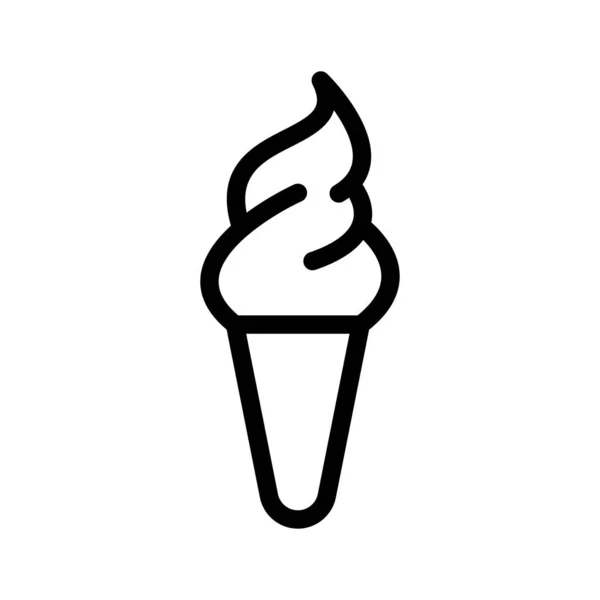 Морозиво Вектор Тонка Лінія Значок — стоковий вектор
