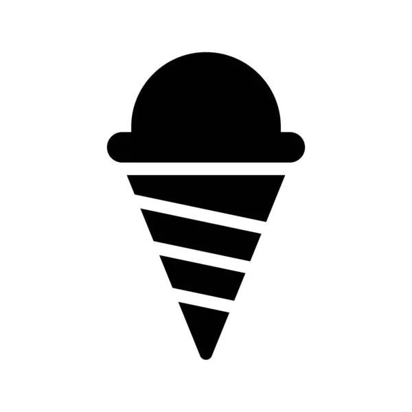 Морозиво Вектор Гліф Плоска Іконка — стоковий вектор