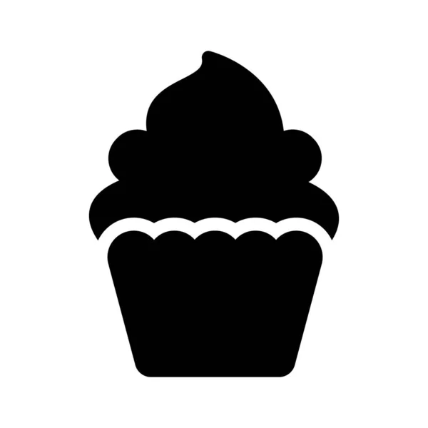 Cupcake Vektor Jel Lapos Ikon — Stock Vector