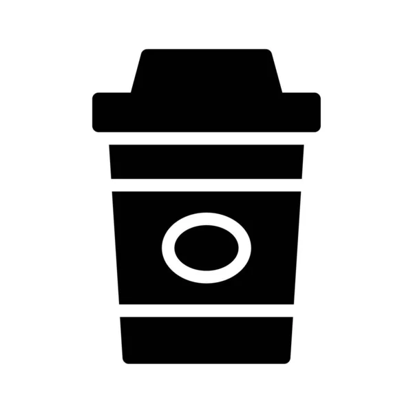 Taza Vector Glifo Icono Plano — Vector de stock