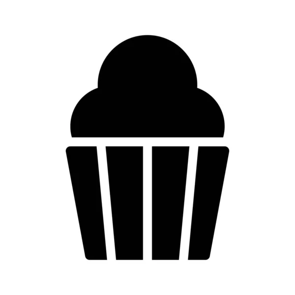 Muffin Vector Glyph Flat Icon — Stockvektor