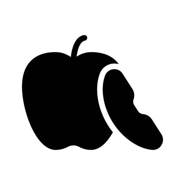 Apfel Vektor Glyphen Flaches Symbol — Stockvektor