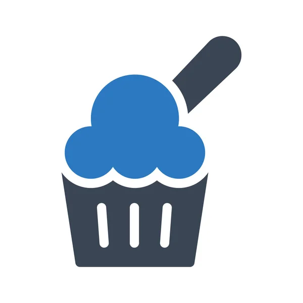 Muffin Vector Glifo Icono Color — Archivo Imágenes Vectoriales