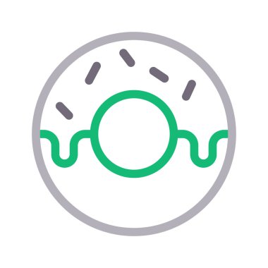 donutlar düz renk çizgisi simgesi 