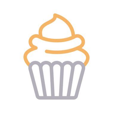 cupcake düz çizgi simgesi 