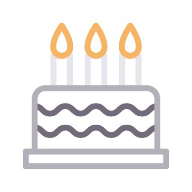 doğum günü düz çizgi simgesi 