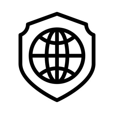 Güvenli vektör ince çizgi simgesi 