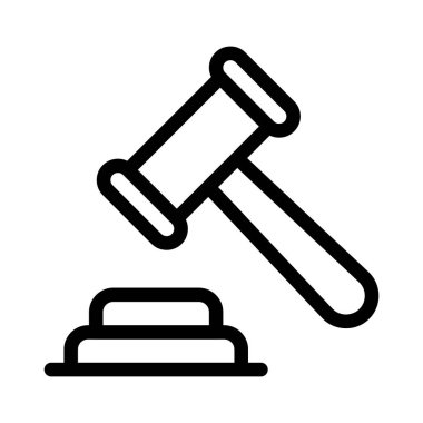 Çekiç vektörü ince çizgi simgesi 