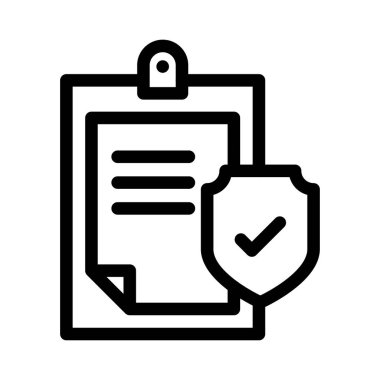 Koruma vektörü ince çizgi simgesi 