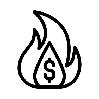 alev vektörü ince çizgi simgesi 