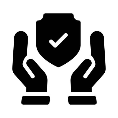 Güvenli vektör simgesi düz simgesi