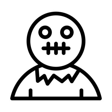 Cadılar Bayramı vektörü ince çizgi simgesi