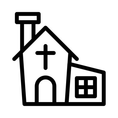 Katolik vektör ince çizgi simgesi