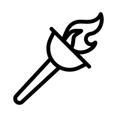 meşale vektörü ince çizgi simgesi