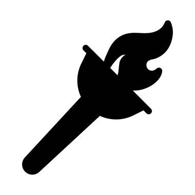 Meşale vektör kabartma düz simgesi