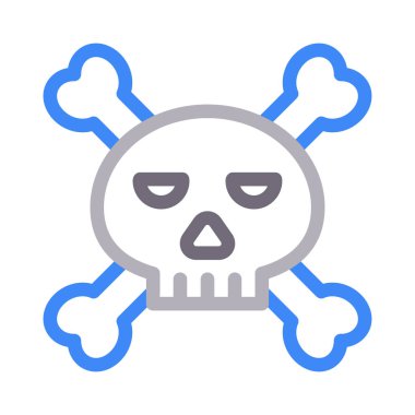 kafatası vektörü düz renk simgesi